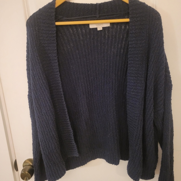 LOFT Sweaters - LOFT Deep Blue Open-Front Cardigan